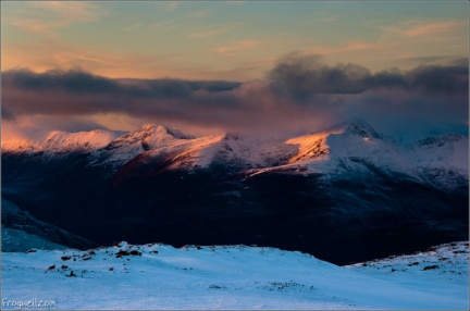 The Mamores from the summit of Beinn aChrulaiste